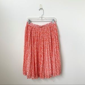 J. Crew Floral Pleated Midi Skirt